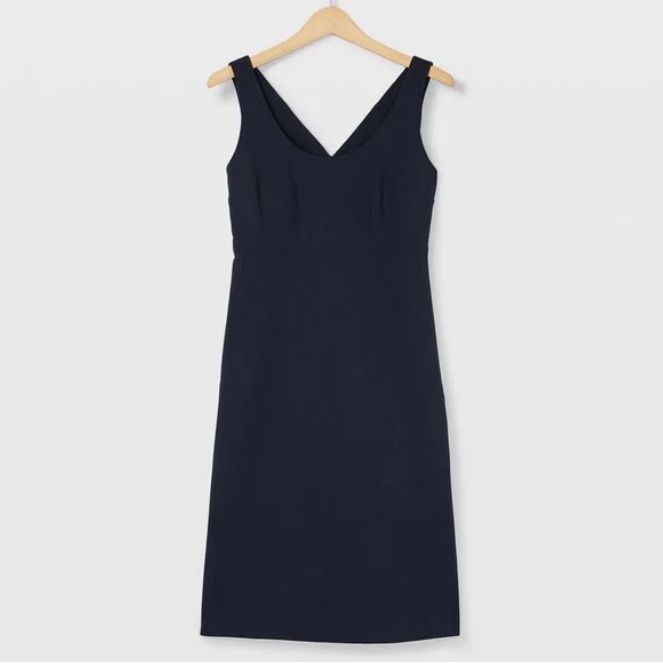 Club Monaco Button Back Vent Dress Size 8 Blueberry